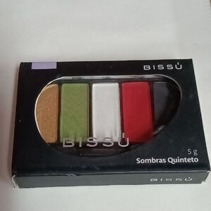 Sombras Quinteto Eyeshadow Palette - Gold, Green, White, Red